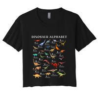 Types Of Dinosaurs Alphabet Abc Dino Identification Az Crop Top