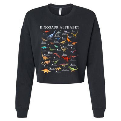Types Of Dinosaurs Alphabet Abc Dino Identification Az Cropped Pullover Crew