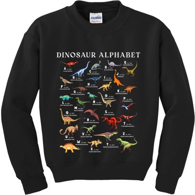 Types Of Dinosaurs Alphabet Abc Dino Identification Az Kids Sweatshirt