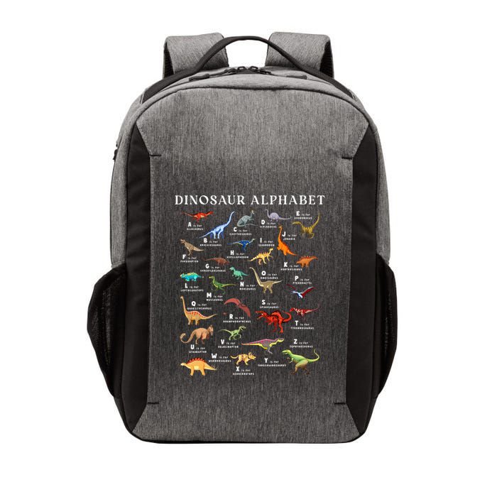 Types Of Dinosaurs Alphabet Abc Dino Identification Az Vector Backpack