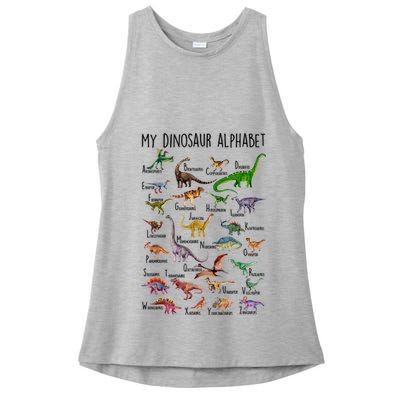 Types Of Dinosaurs Alphabet A Z Abc Dino Identification Ladies PosiCharge Tri-Blend Wicking Tank