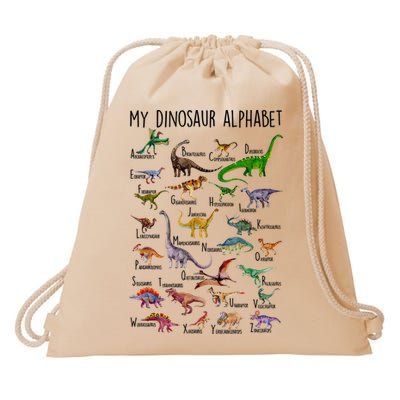 Types Of Dinosaurs Alphabet A Z Abc Dino Identification Drawstring Bag