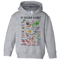 Types Of Dinosaurs Alphabet A Z Abc Dino Identification Toddler Hoodie