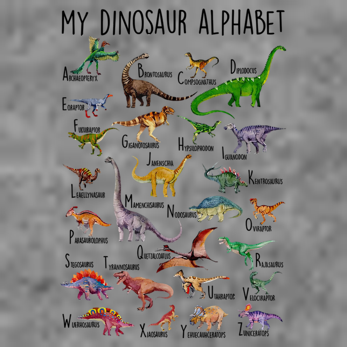 Types Of Dinosaurs Alphabet A Z Abc Dino Identification Toddler Hoodie