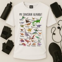 Types Of Dinosaurs Alphabet A Z Abc Dino Identification Performance Shirt