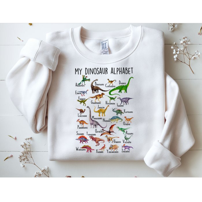 Types Of Dinosaurs Alphabet A Z Abc Dino Identification Sweatshirt