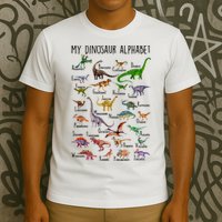 Types Of Dinosaurs Alphabet A Z Abc Dino Identification T-Shirt