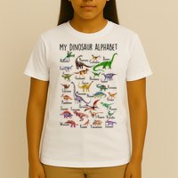Types Of Dinosaurs Alphabet A Z Abc Dino Identification T-Shirt