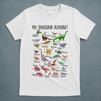 Types Of Dinosaurs Alphabet A Z Abc Dino Identification T-Shirt
