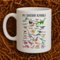 Types Of Dinosaurs Alphabet A Z Abc Dino Identification Mug