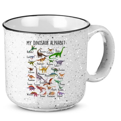 Types Of Dinosaurs Alphabet A Z Abc Dino Identification 15oz Campfire Ceramic Mug