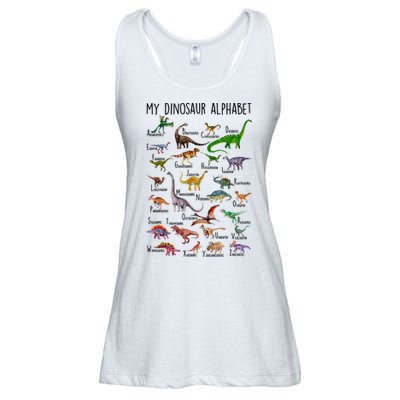 Types Of Dinosaurs Alphabet A Z Abc Dino Identification Ladies Essential Flowy Tank