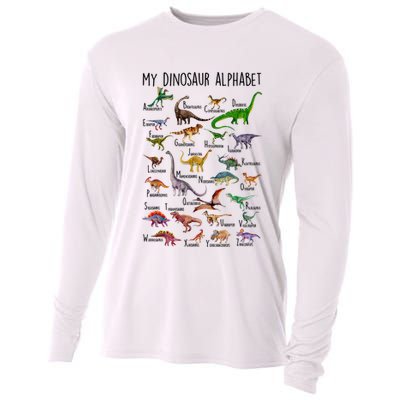 Types Of Dinosaurs Alphabet A Z Abc Dino Identification Cooling Performance Long Sleeve Crew