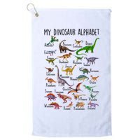 Types Of Dinosaurs Alphabet A Z Abc Dino Identification Golf Towel