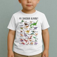 Types Of Dinosaurs Alphabet A Z Abc Dino Identification Toddler T-Shirt