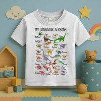 Types Of Dinosaurs Alphabet A Z Abc Dino Identification Toddler T-Shirt