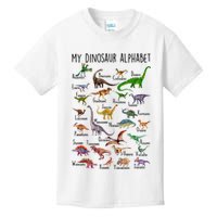 Types Of Dinosaurs Alphabet A Z Abc Dino Identification Kids T-Shirt