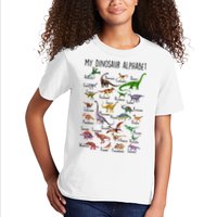 Types Of Dinosaurs Alphabet A Z Abc Dino Identification Kids T-Shirt