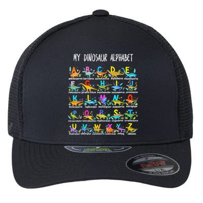 Types Of Dinosaurs Alphabet ABC Back To School Student Kids Flexfit Unipanel Trucker Cap