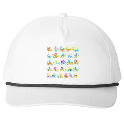 Types Of Dinosaurs Alphabet ABC Back To School Student Kids Snapback Five-Panel Rope Hat