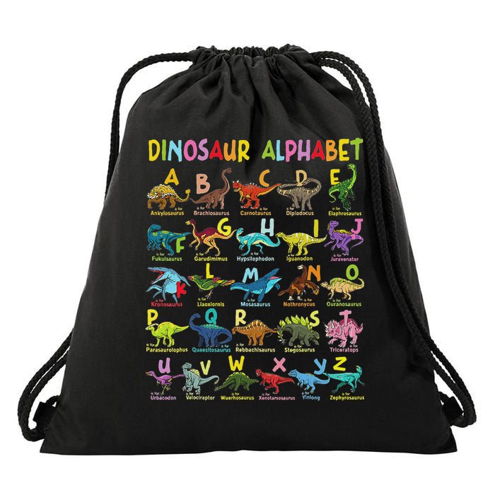 Types Of Dinosaurs Alphabet A Z ABC Dino Identification  Drawstring Bag