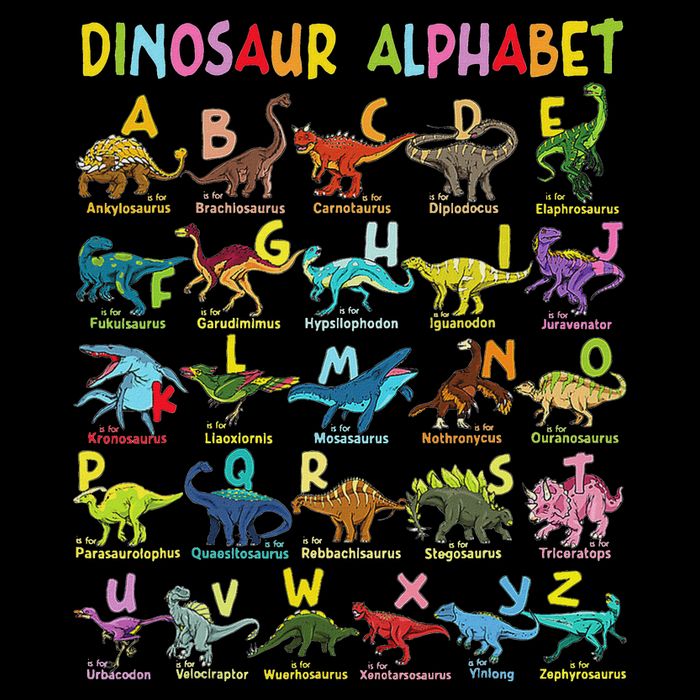 Types Of Dinosaurs Alphabet A Z ABC Dino Identification  Drawstring Bag