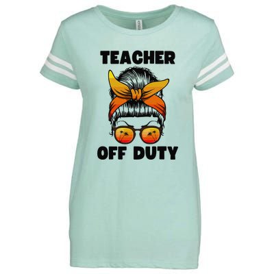 Teacher Off Duty Happy Last Day Of School Teacher Enza Ladies Jersey Football T-Shirt