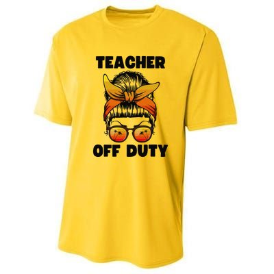 Teacher Off Duty Happy Last Day Of School Teacher Performance Sprint T-Shirt