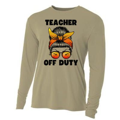 Teacher Off Duty Happy Last Day Of School Teacher Cooling Performance Long Sleeve Crew