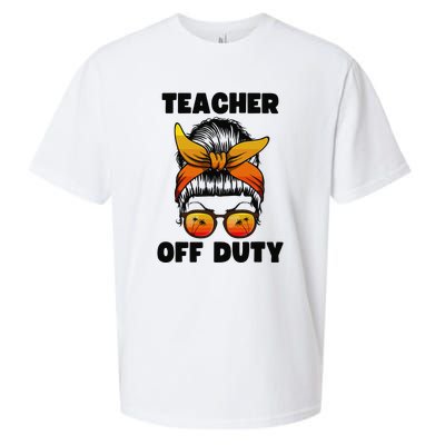 Teacher Off Duty Happy Last Day Of School Teacher Sueded Cloud Jersey T-Shirt