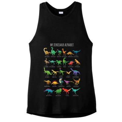 Types Of Dinosaurs Alphabet Az Abc Dino Identification Ladies PosiCharge Tri-Blend Wicking Tank