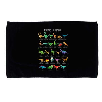 Types Of Dinosaurs Alphabet Az Abc Dino Identification Microfiber Hand Towel