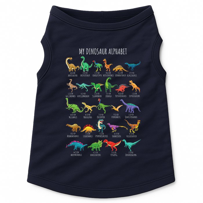 Types Of Dinosaurs Alphabet Az Abc Dino Identification Doggie Tank