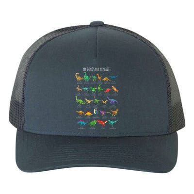 Types Of Dinosaurs Alphabet Az Abc Dino Identification Yupoong Adult 5-Panel Trucker Hat