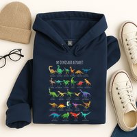 Types Of Dinosaurs Alphabet Az Abc Dino Identification Hoodie