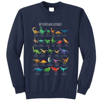 Types Of Dinosaurs Alphabet Az Abc Dino Identification Sweatshirt