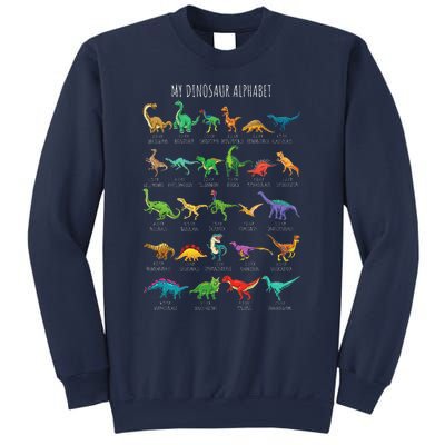 Types Of Dinosaurs Alphabet Az Abc Dino Identification Sweatshirt