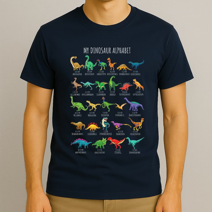 Types Of Dinosaurs Alphabet Az Abc Dino Identification T-Shirt