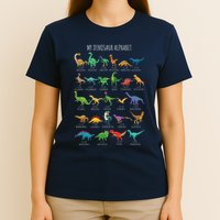 Types Of Dinosaurs Alphabet Az Abc Dino Identification T-Shirt