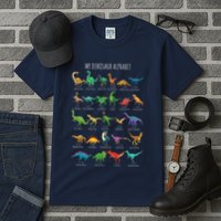 Types Of Dinosaurs Alphabet Az Abc Dino Identification Tall T-Shirt