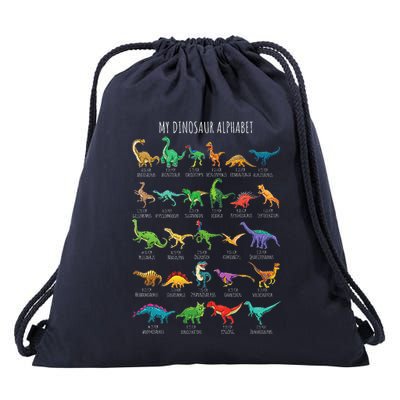 Types Of Dinosaurs Alphabet Az Abc Dino Identification Drawstring Bag