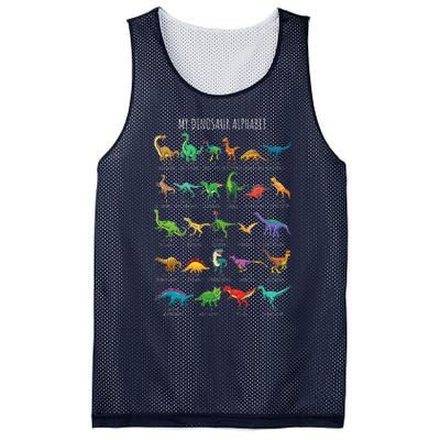 Types Of Dinosaurs Alphabet Az Abc Dino Identification Mesh Reversible Basketball Jersey Tank