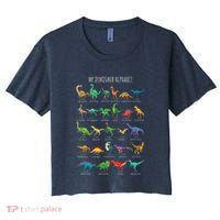 Types Of Dinosaurs Alphabet Az Abc Dino Identification Crop Top
