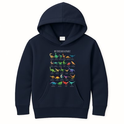 Types Of Dinosaurs Alphabet Az Abc Dino Identification Kids Hoodie
