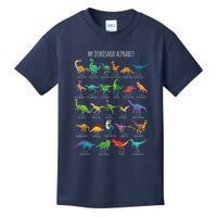 Types Of Dinosaurs Alphabet Az Abc Dino Identification Kids T-Shirt