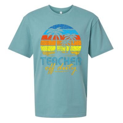 Teacher Off Duty Happy Last Day Of School Teacher Summer Sueded Cloud Jersey T-Shirt