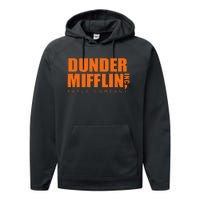 The Office Dunder Mifflin Logo Orange Performance Fleece Hoodie