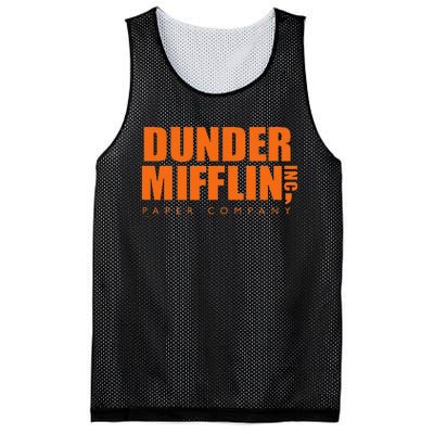 The Office Dunder Mifflin Logo Orange Mesh Reversible Basketball Jersey Tank