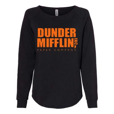 The Office Dunder Mifflin Logo Orange Womens California Wash Sweatshirt