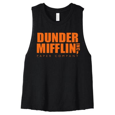 The Office Dunder Mifflin Logo Orange Women's Racerback Cropped Tank